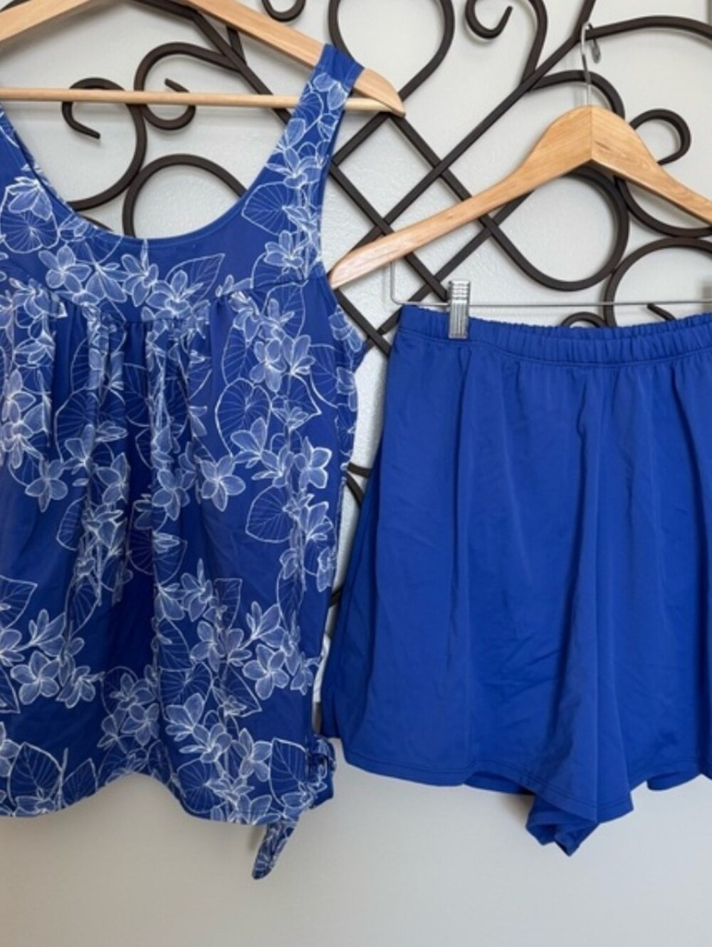 SWIMSUITS FOR ALL Size 16 Women’s 2 Piece Tankini Set with Short Bottoms